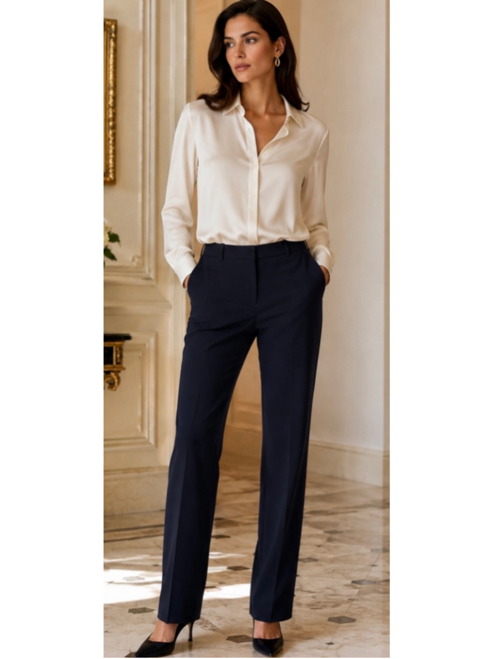 Women's Balenciaga Navy Trousers Size 8